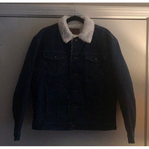 MEN'S PREOWNED VINTAGE 1970s WRANGLER WESTERN SHERPA LINED DENIM JACKET SIZE MED - Picture 10 of 14